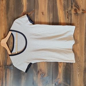 Madewell White Striped Top